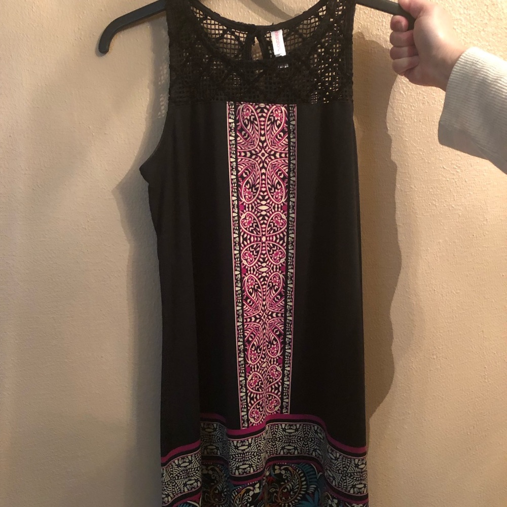 Black Print dress with aztec design